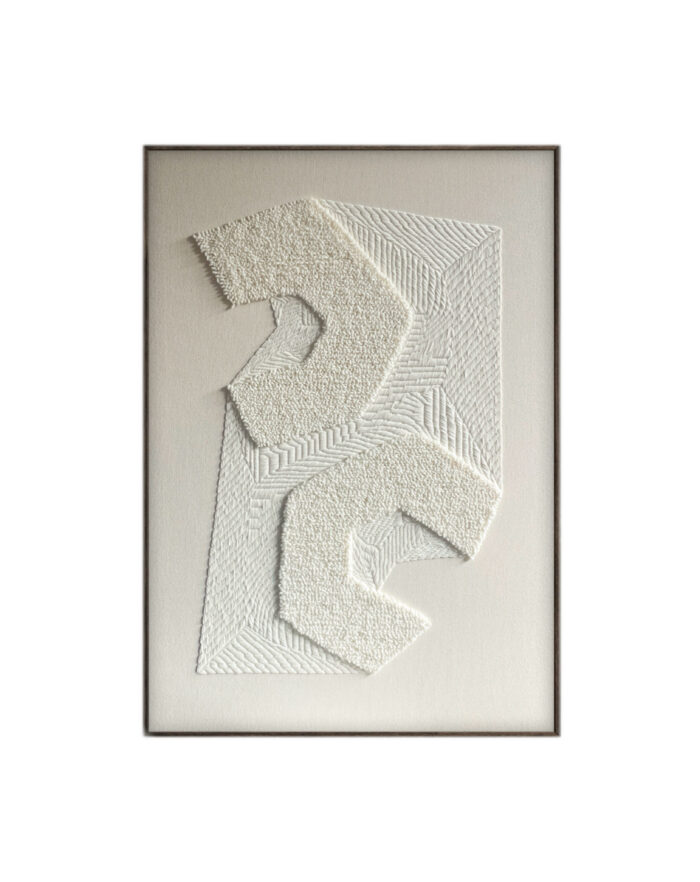 Ręcznie wykonany obraz tekstylny z wełny – geometryczna struktura – Sense No. 3