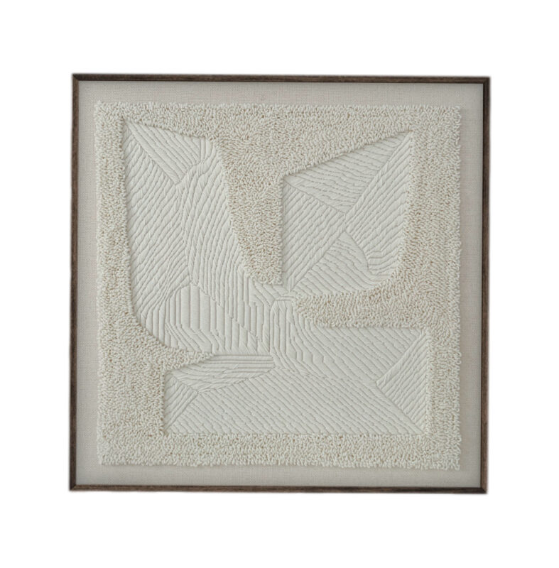 Abstrakcyjny obraz tekstylny z naturalnych materiałów – Sense No. 4